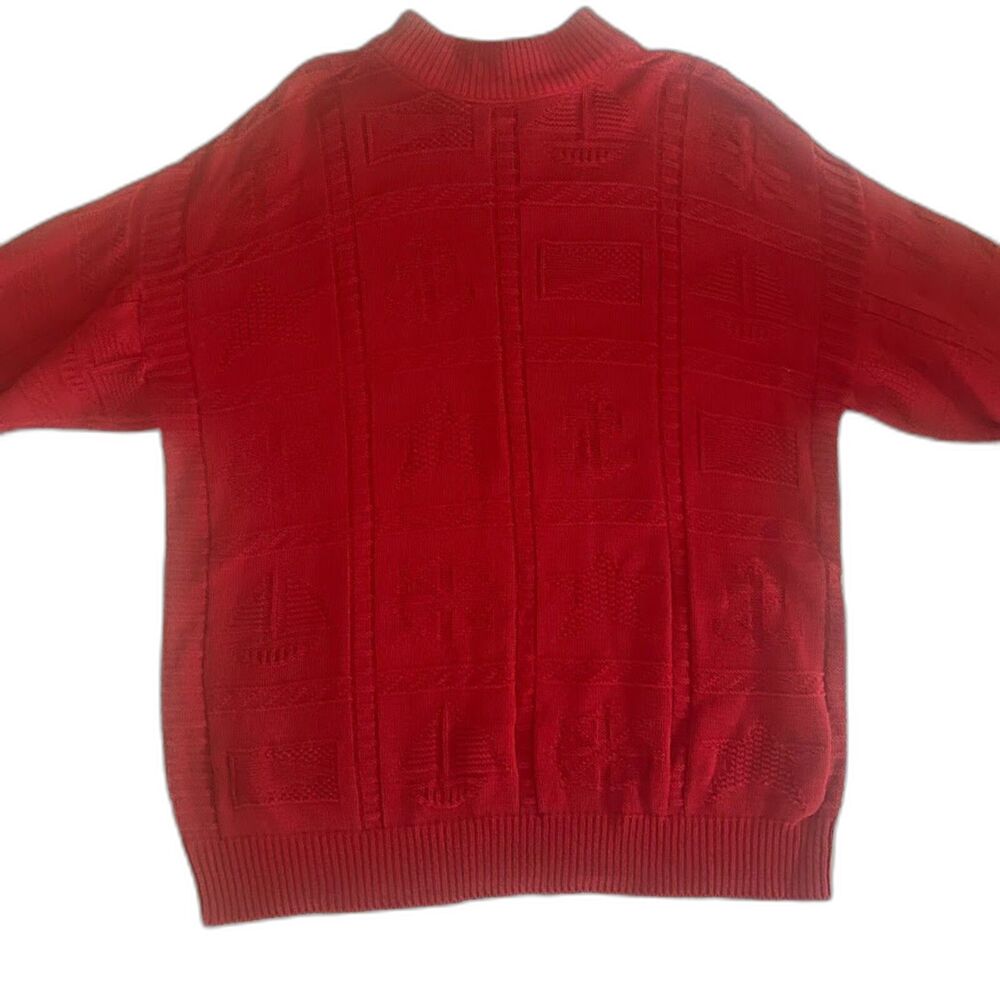 Carroll Reed Red Cotton Sweater Size XLarge - Picture 2 of 7